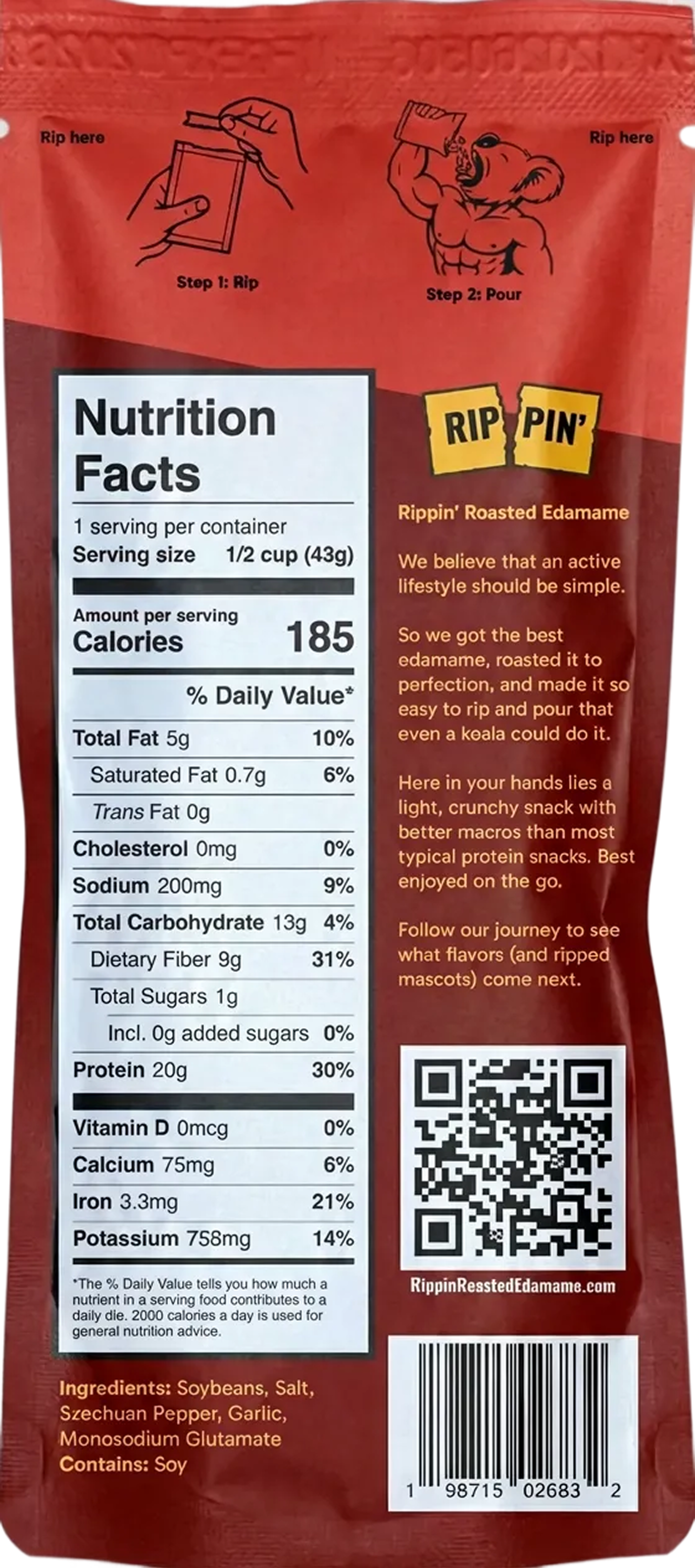 Szechuan Spice Roasted Edamame (10-pack)