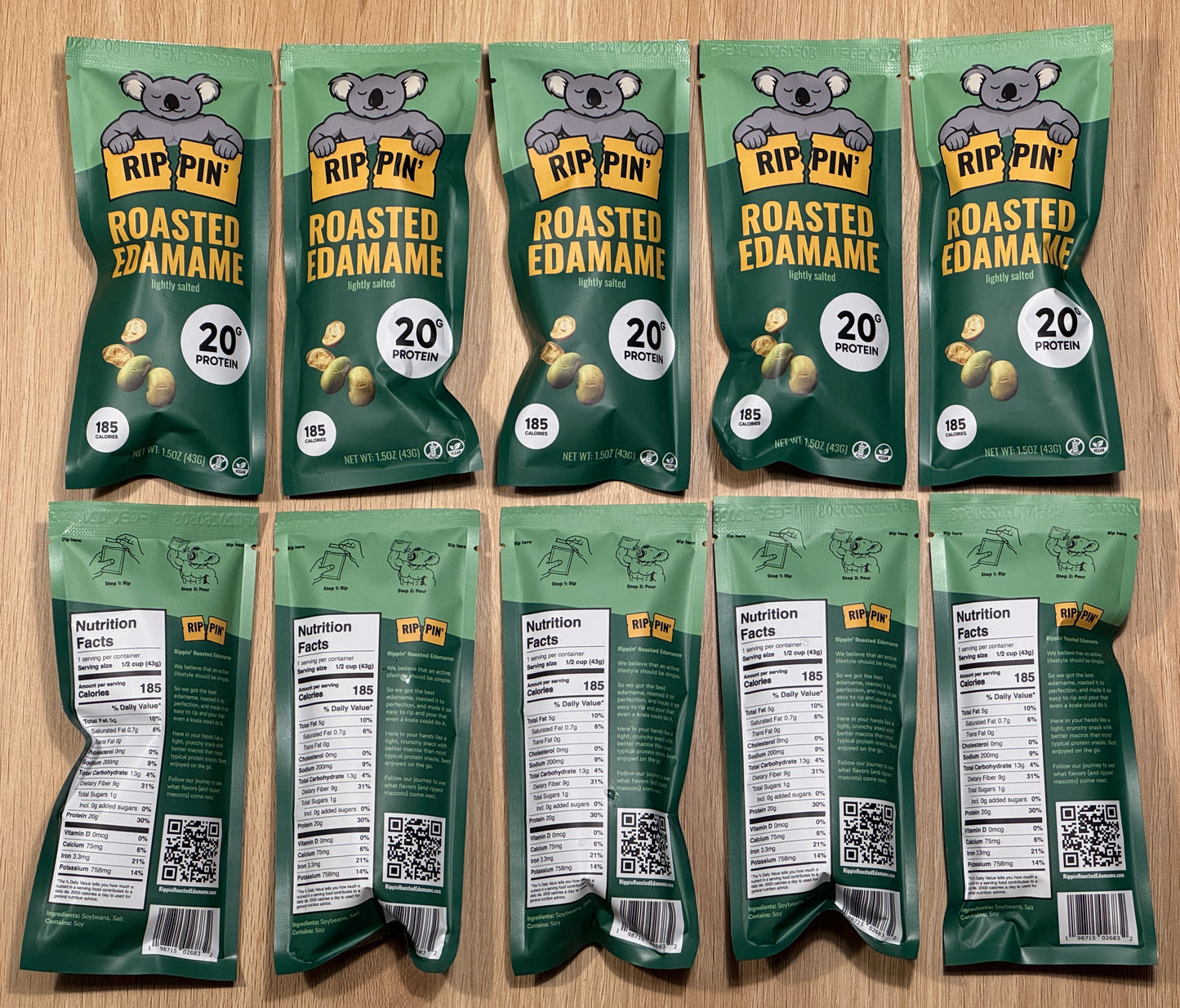 Lightly Salted Roasted Edamame (10 packs)
